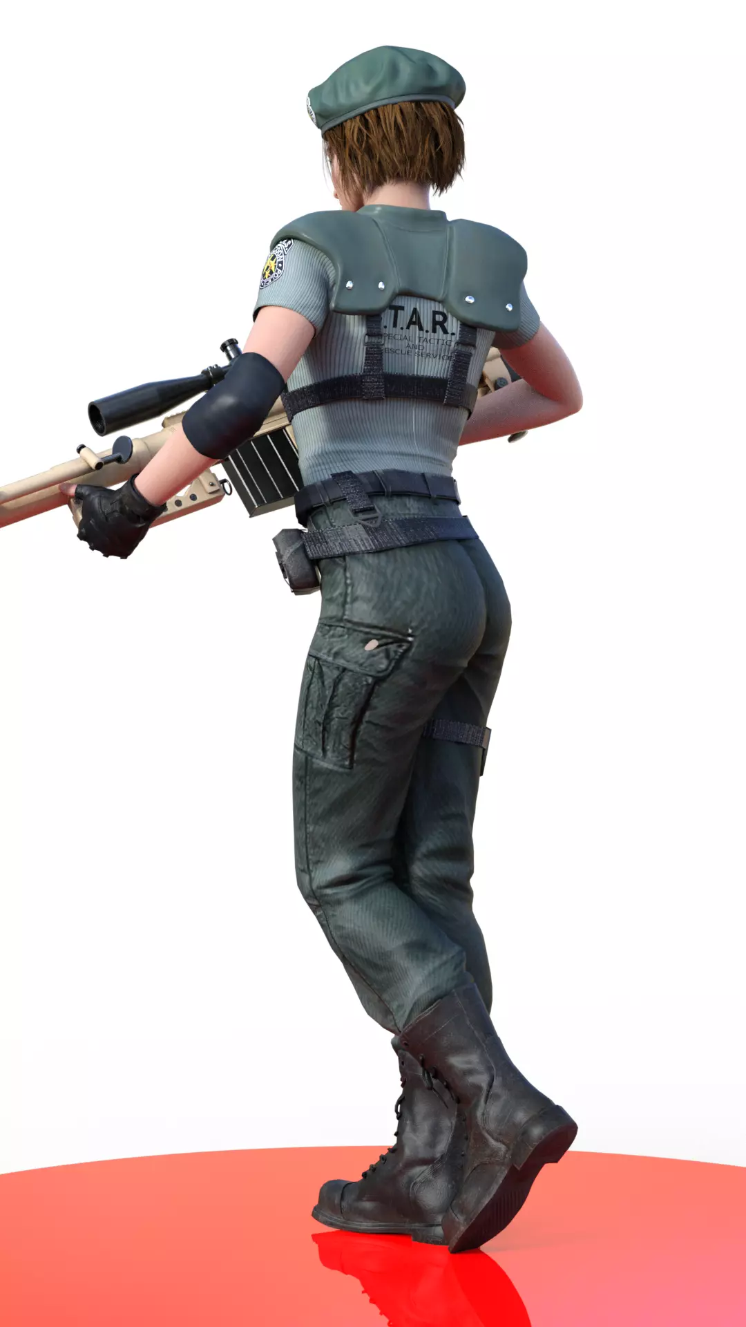 Jill Valentine STARS Unyielding Gaze Her Trusted Rifle 3D print model_1