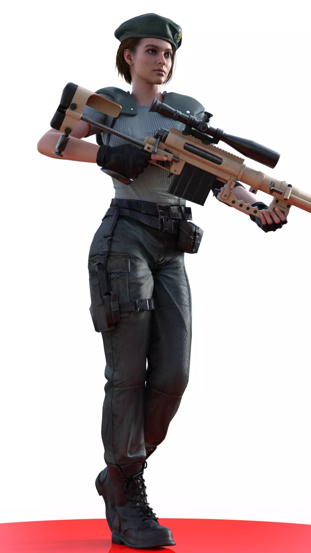 Jill Valentine STARS Unyielding Gaze Her Trusted Rifle 3D print model_3