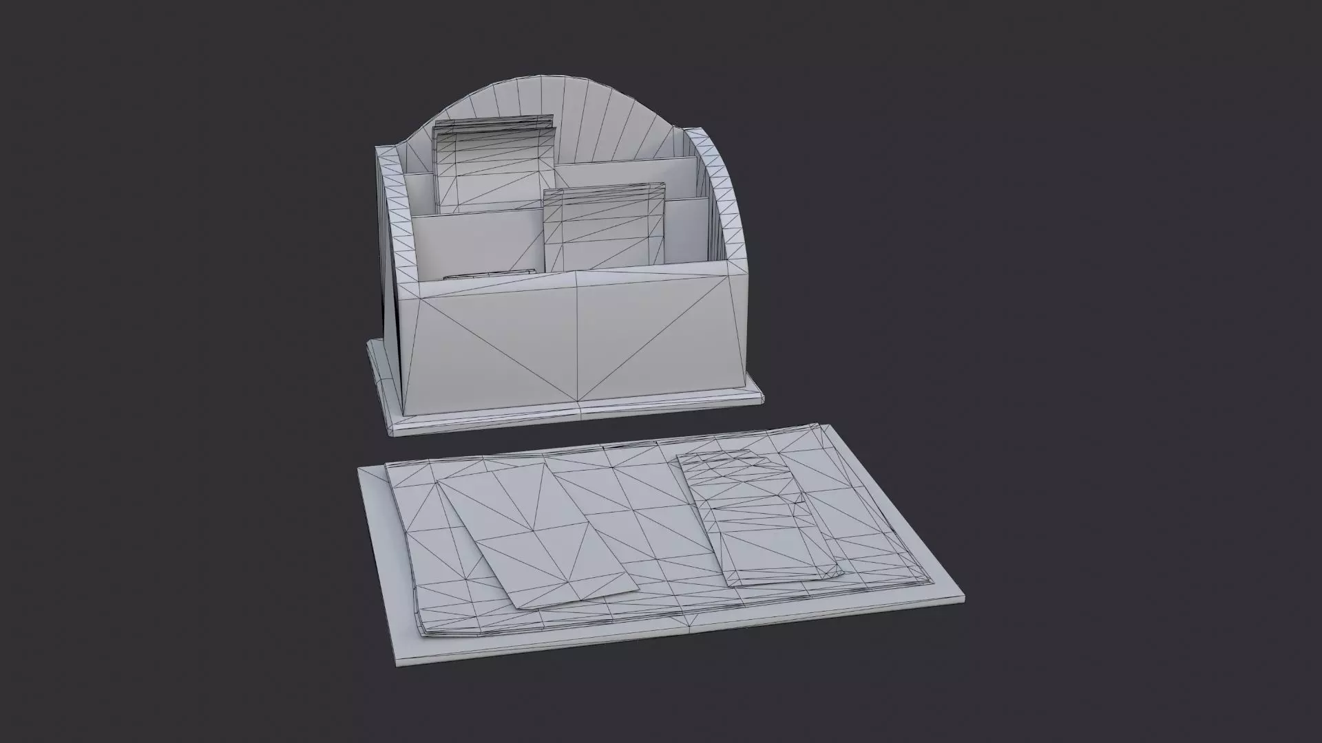 Office Paper Divider Desk Organizer Low-poly 3D model_7