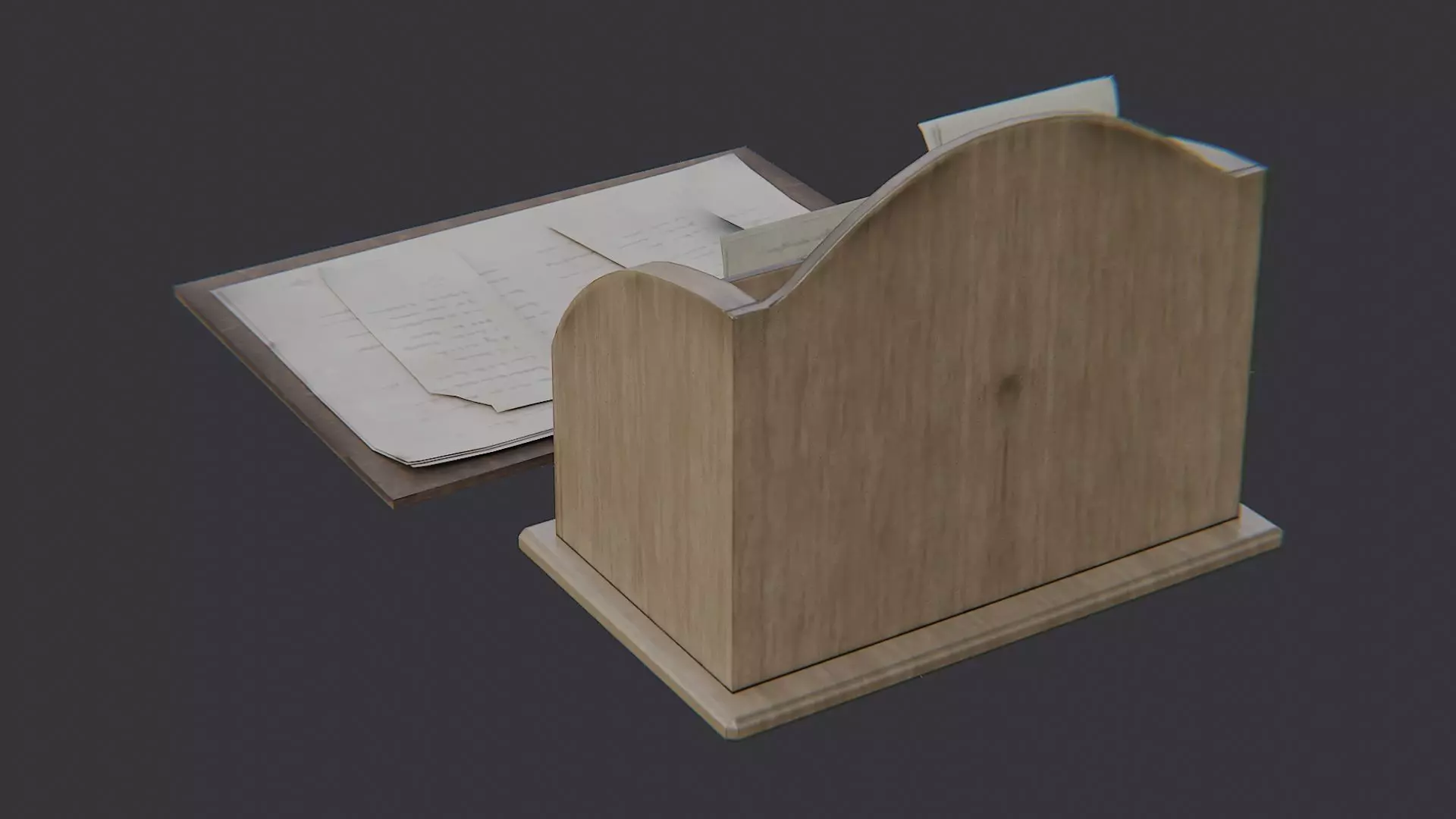 Office Paper Divider Desk Organizer Low-poly 3D model_3