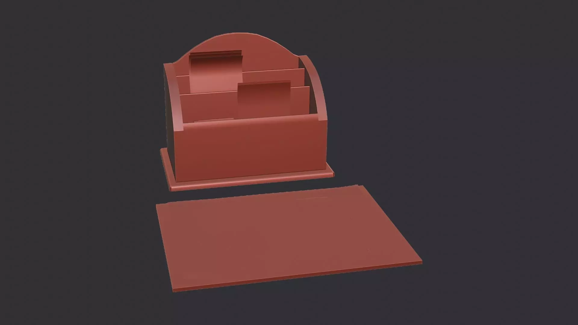 Office Paper Divider Desk Organizer Low-poly 3D model_6