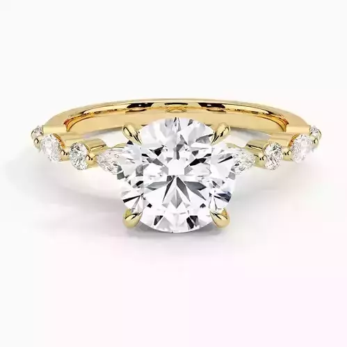 Half Coverage Diamond Ring