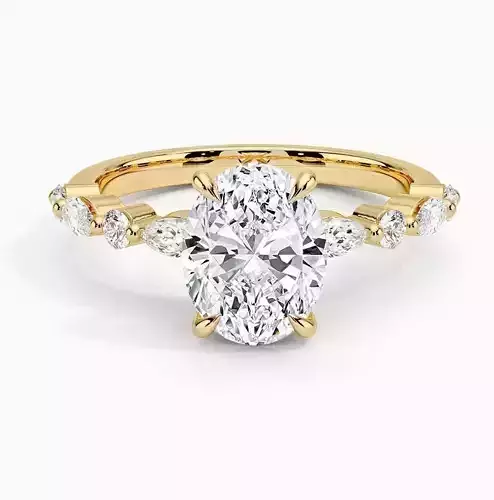 Half coverage diamond ring 