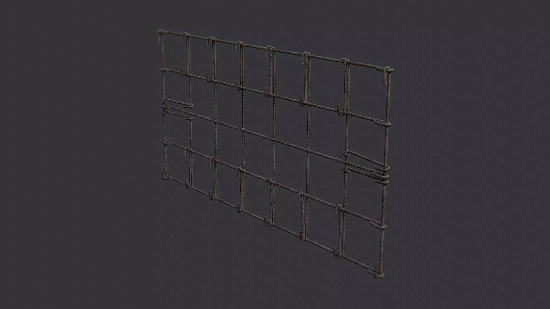 Rebar Wall Grid Panel Low-poly 3D model_1