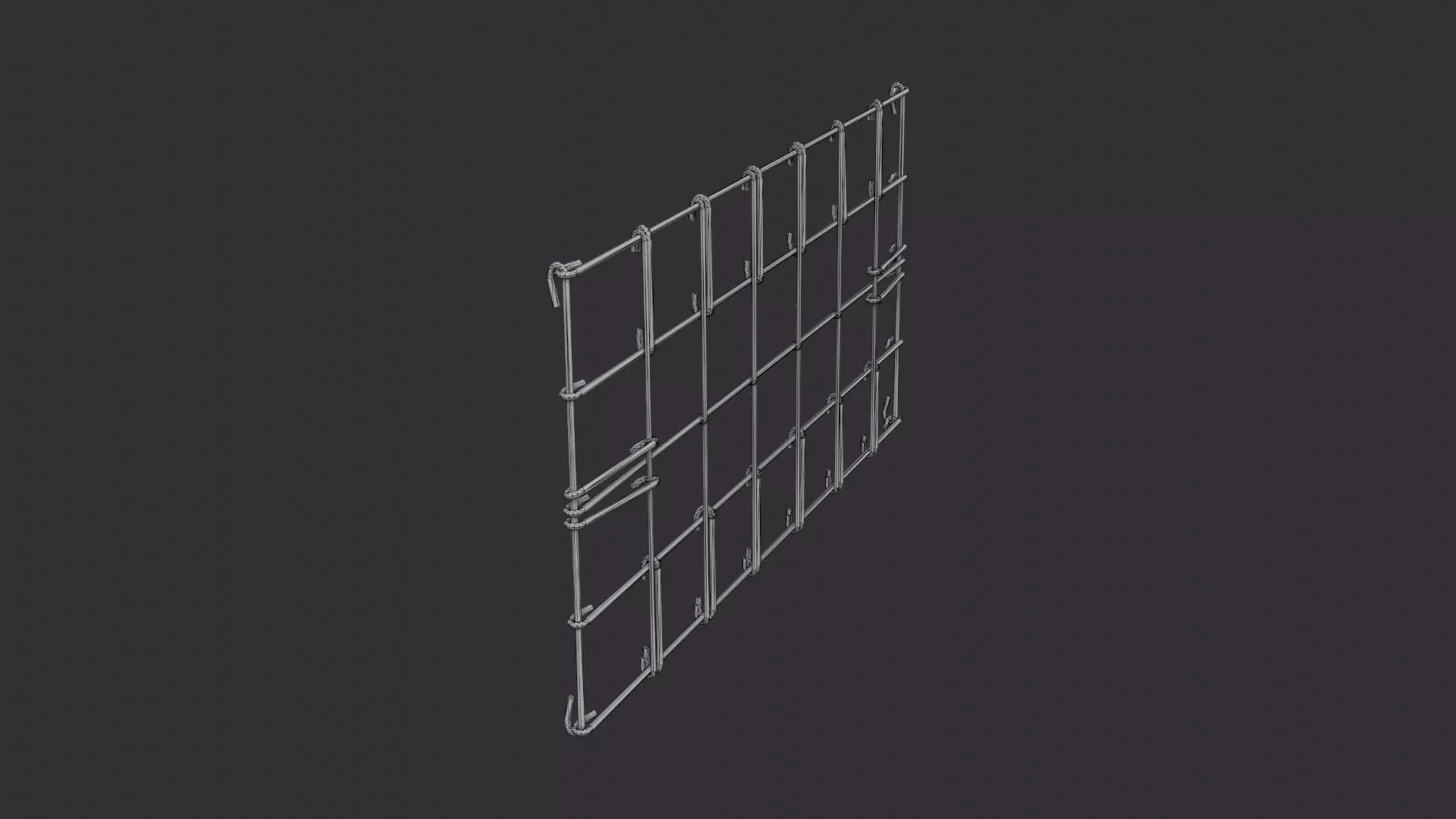 Rebar Wall Grid Panel Low-poly 3D model_7