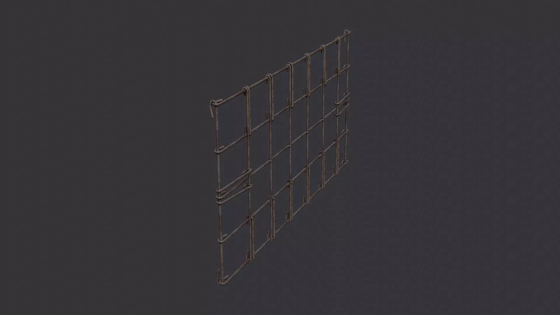 Rebar Wall Grid Panel Low-poly 3D model_0