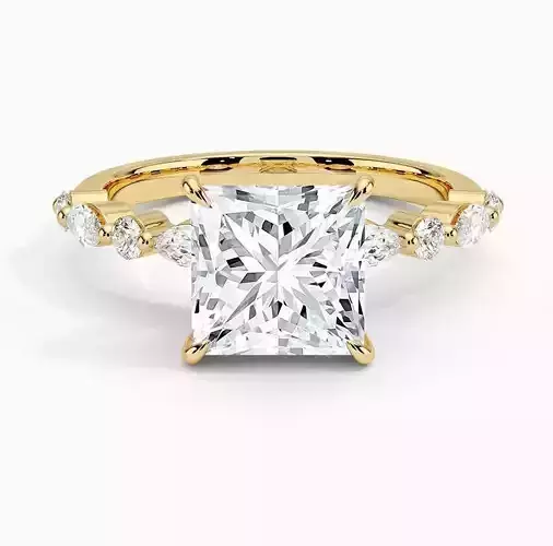 Half coverage diamond ring 02