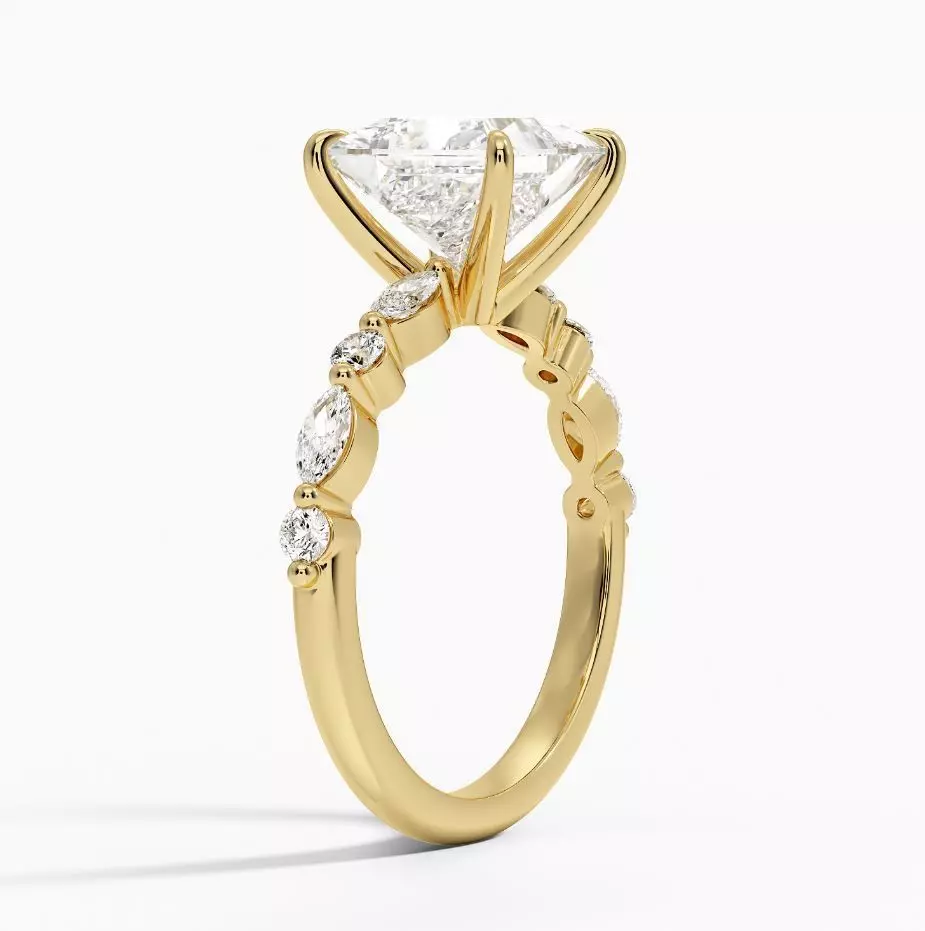 Half coverage diamond ring 02 3D print model_3