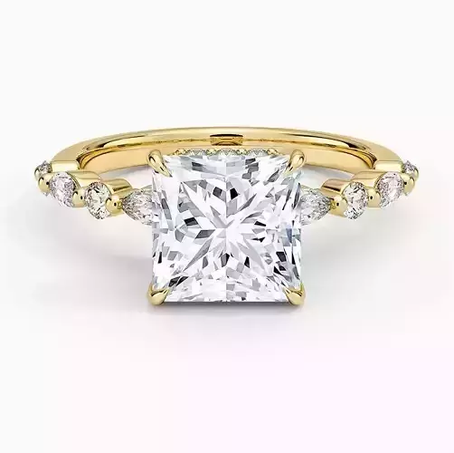 Hidden Halo Diamond Ring 