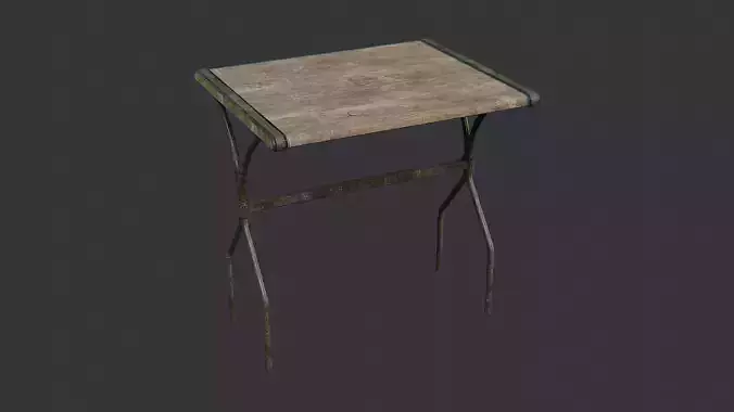 Rustic Wood Cafe Table with Iron Legs