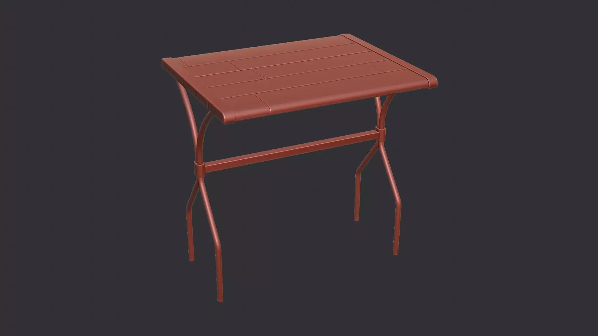 Rustic Wood Cafe Table with Iron Legs Low-poly 3D model_6