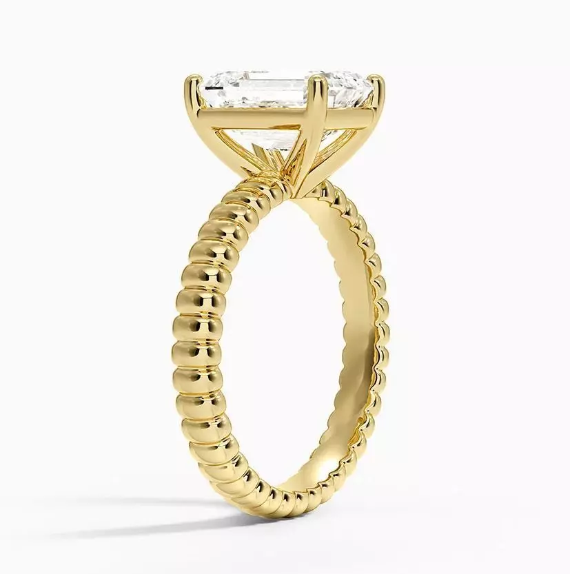 Textured solitaire ring 03 3D print model_3