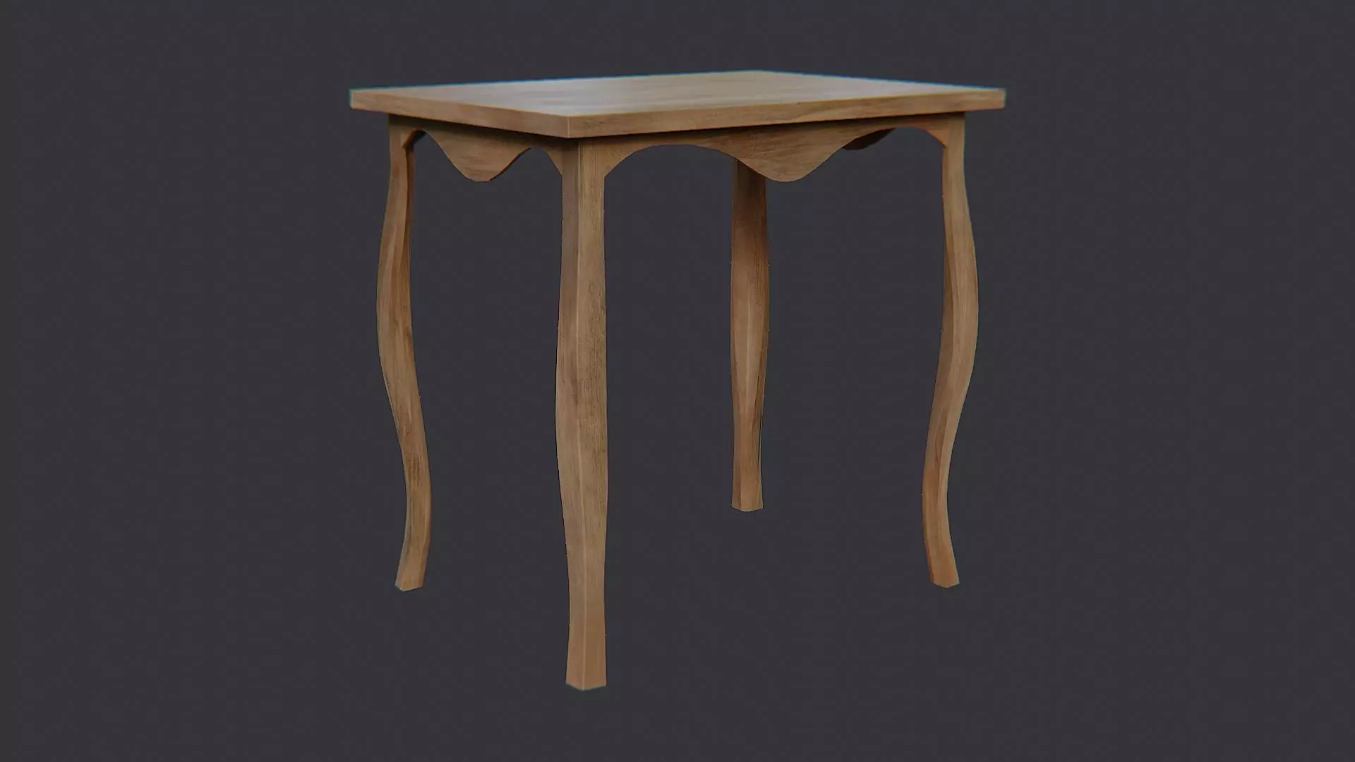 Elegant Wooden Dining Table with Carved Legs Low-poly 3D model_2
