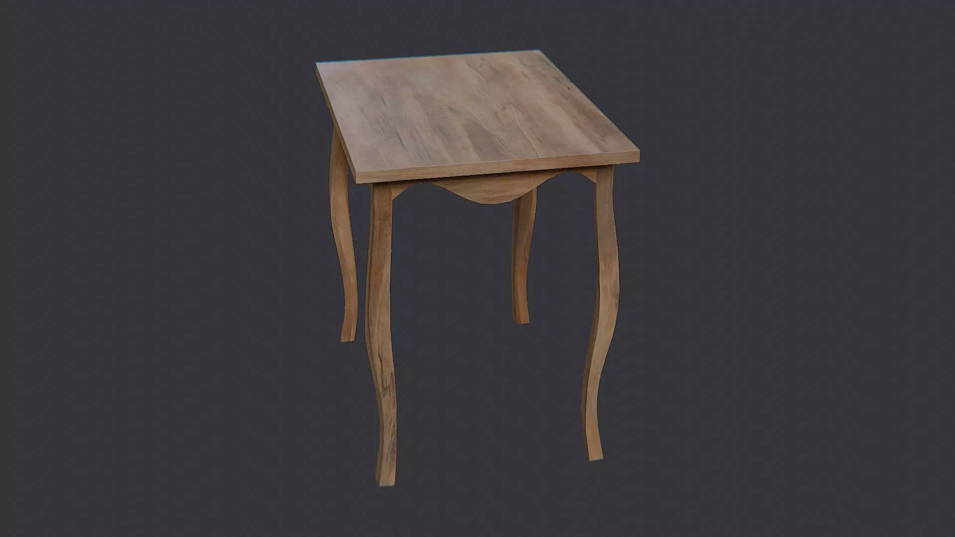 Elegant Wooden Dining Table with Carved Legs Low-poly 3D model_0