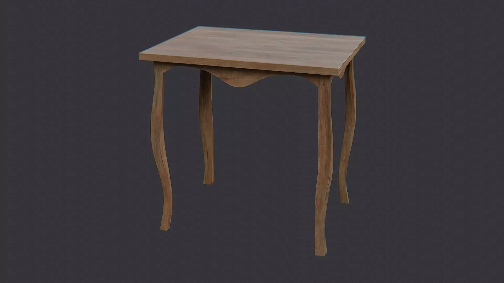 Elegant Wooden Dining Table with Carved Legs Low-poly 3D model_1