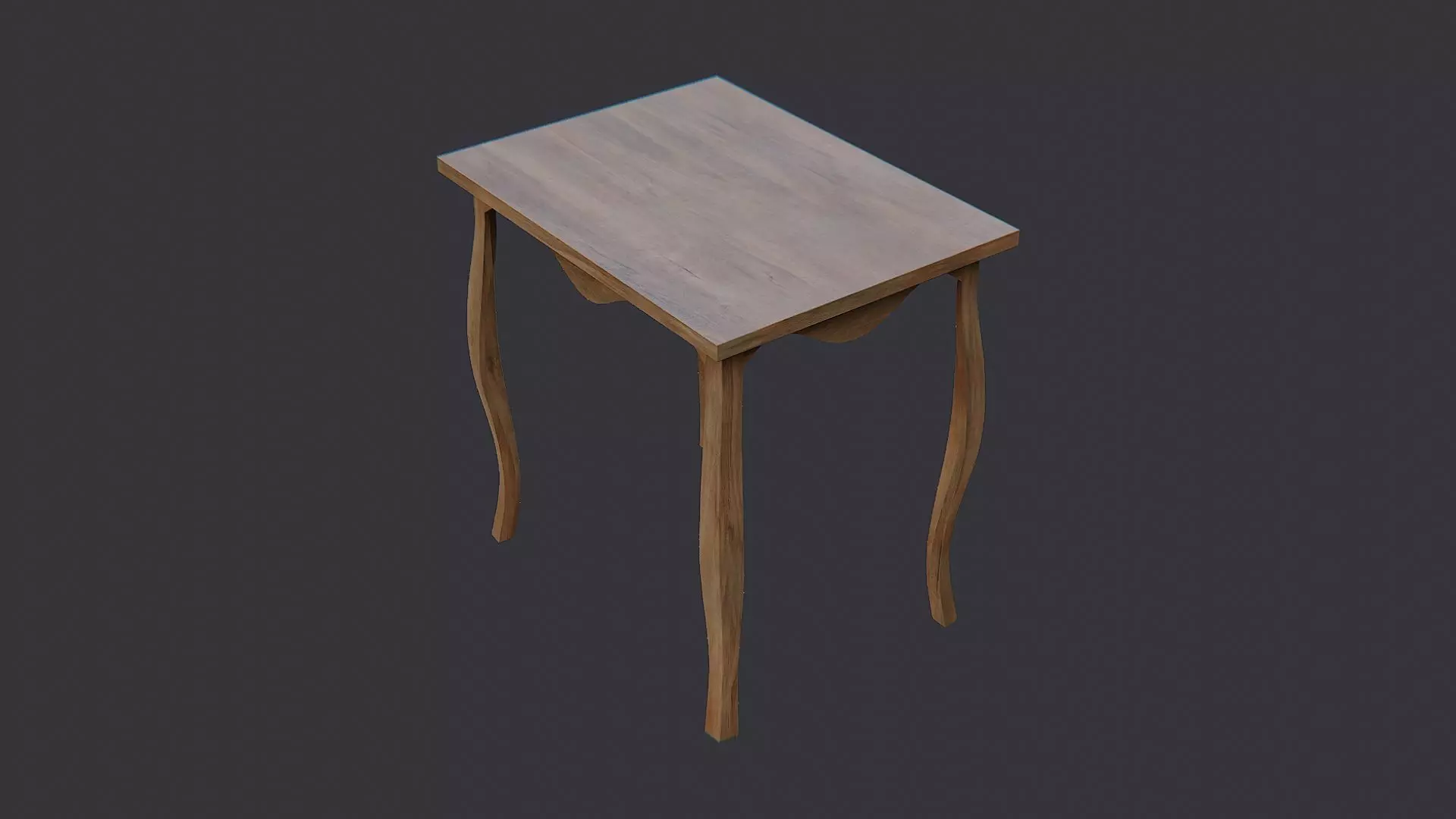 Elegant Wooden Dining Table with Carved Legs Low-poly 3D model_3