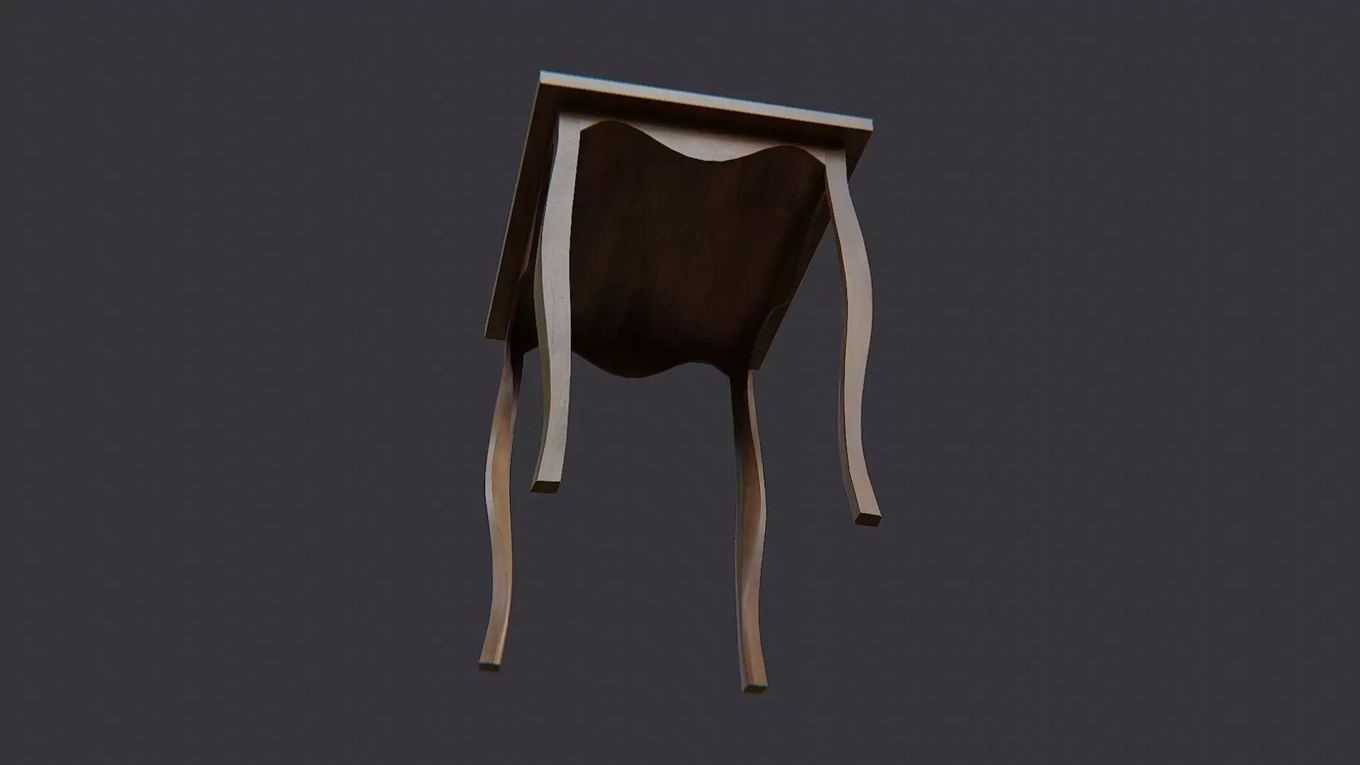 Elegant Wooden Dining Table with Carved Legs Low-poly 3D model_5