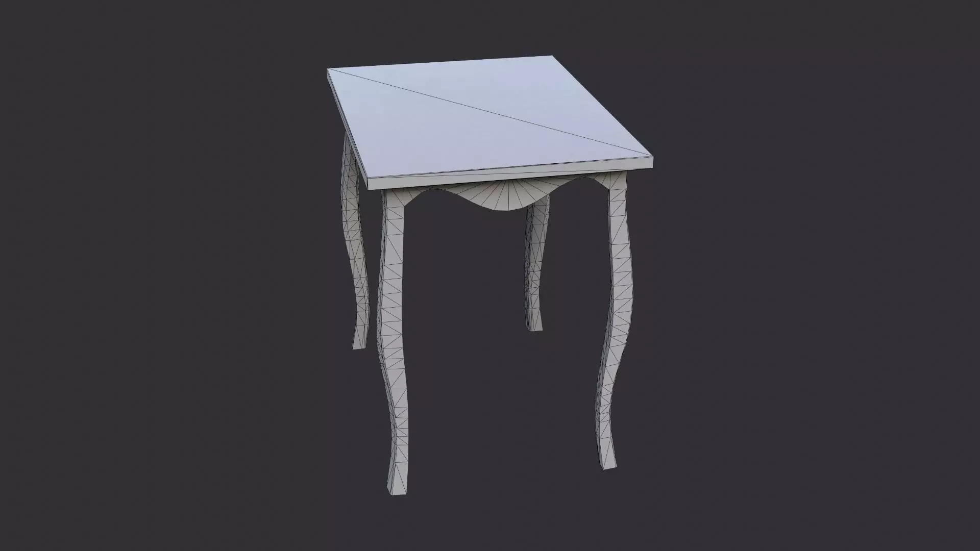 Elegant Wooden Dining Table with Carved Legs Low-poly 3D model_7