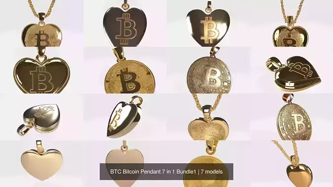 BTC Bitcoin Pendant 7 in 1 Bundle1