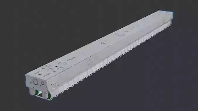 Ceiling fluorescent tube cage with yellow guard