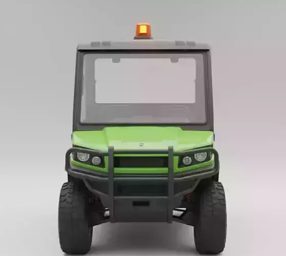 Bright Green Utility Vehicle 3D model 2
