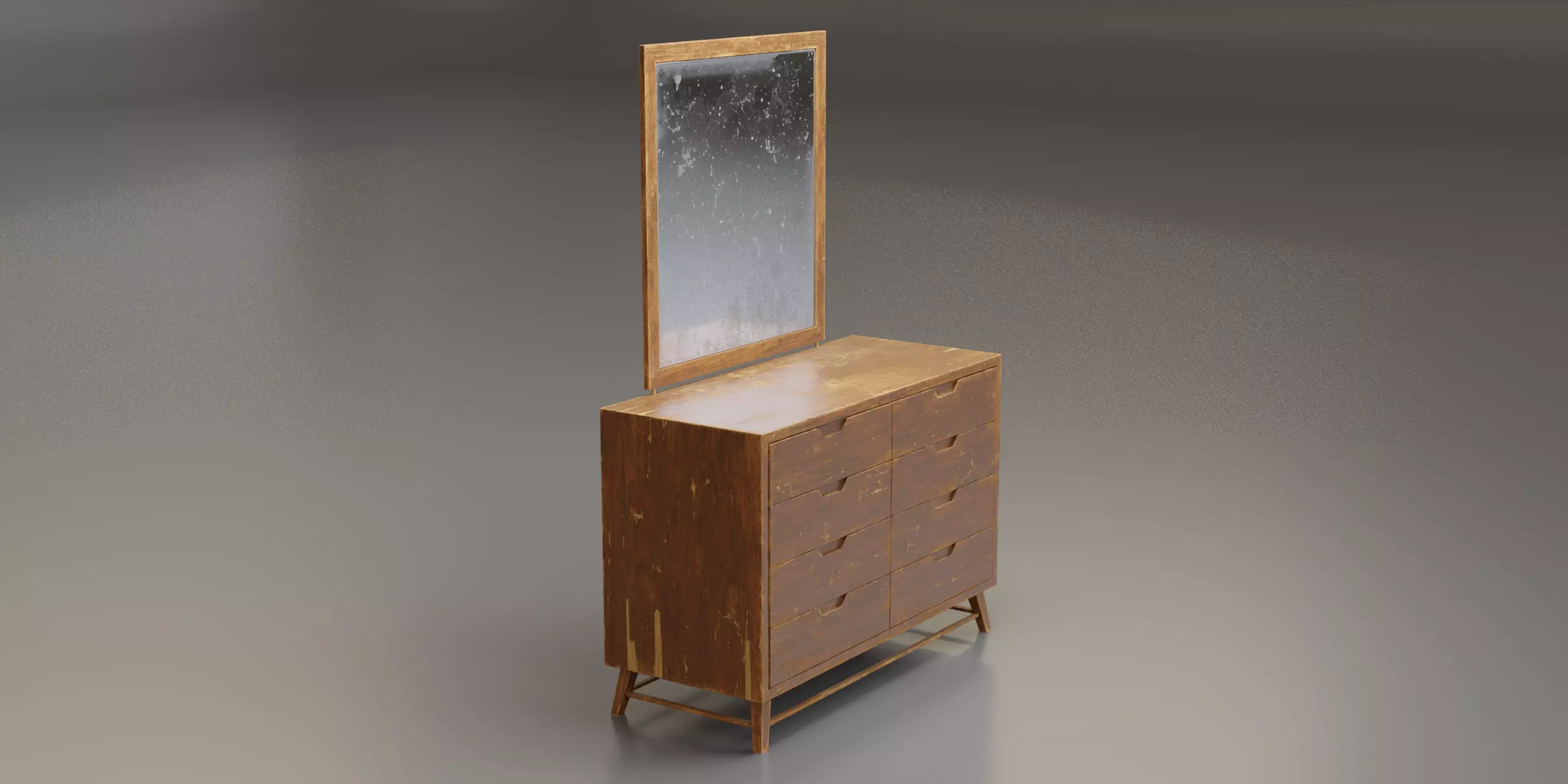 Old Dresser Low-poly 3D model_1