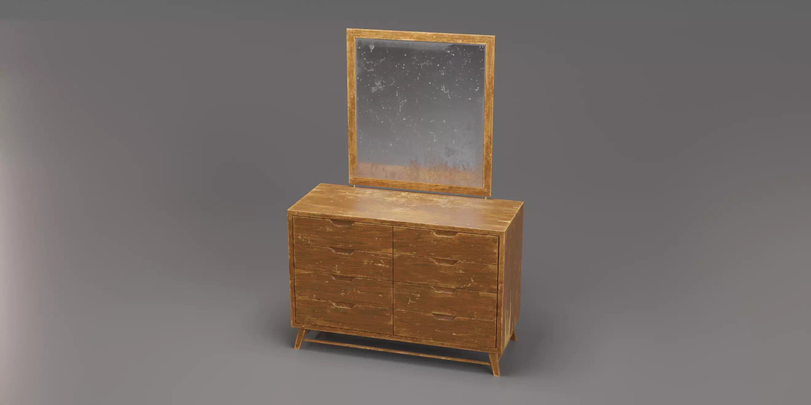 Old Dresser Low-poly 3D model_4
