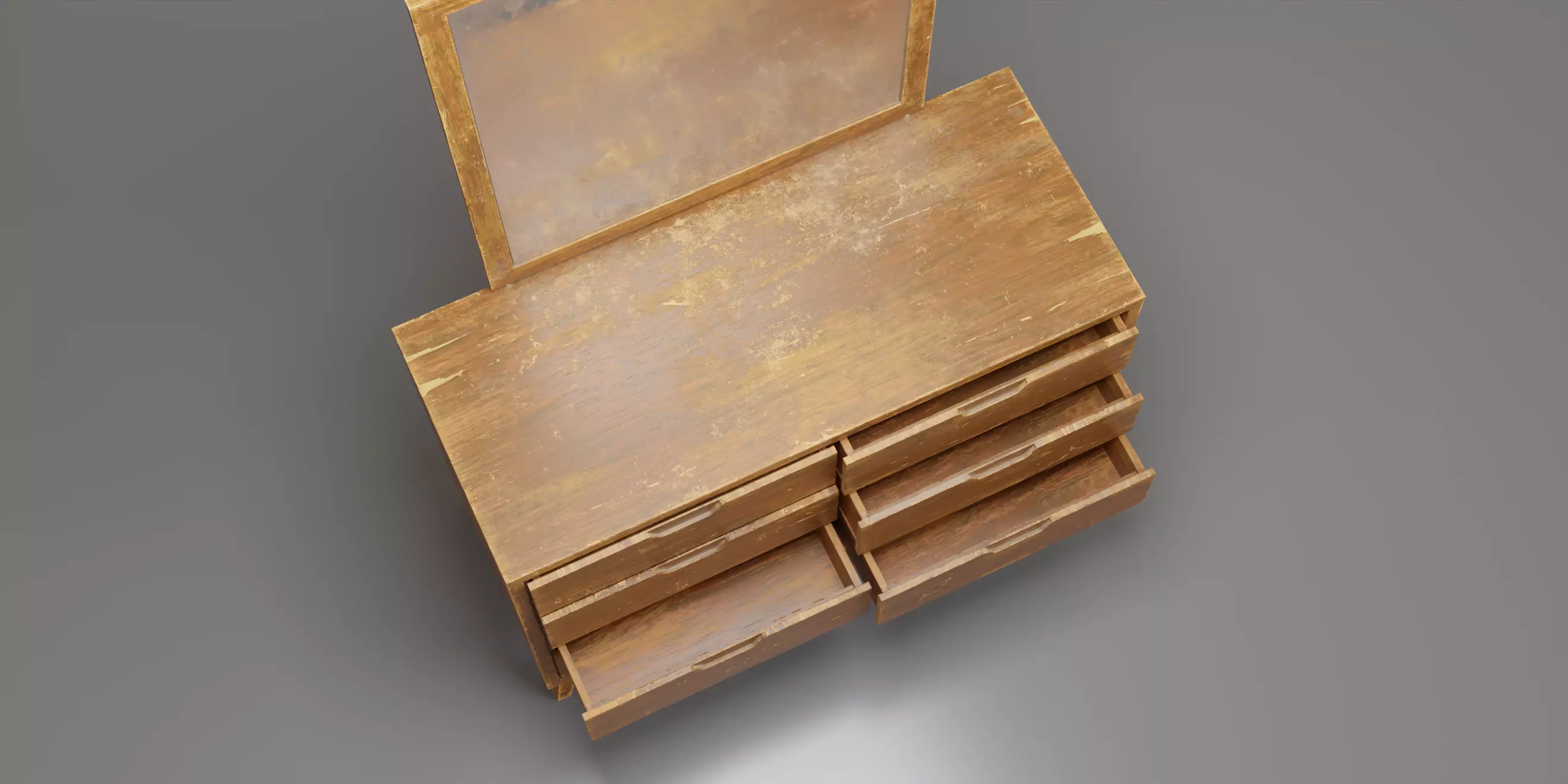 Old Dresser Low-poly 3D model_8