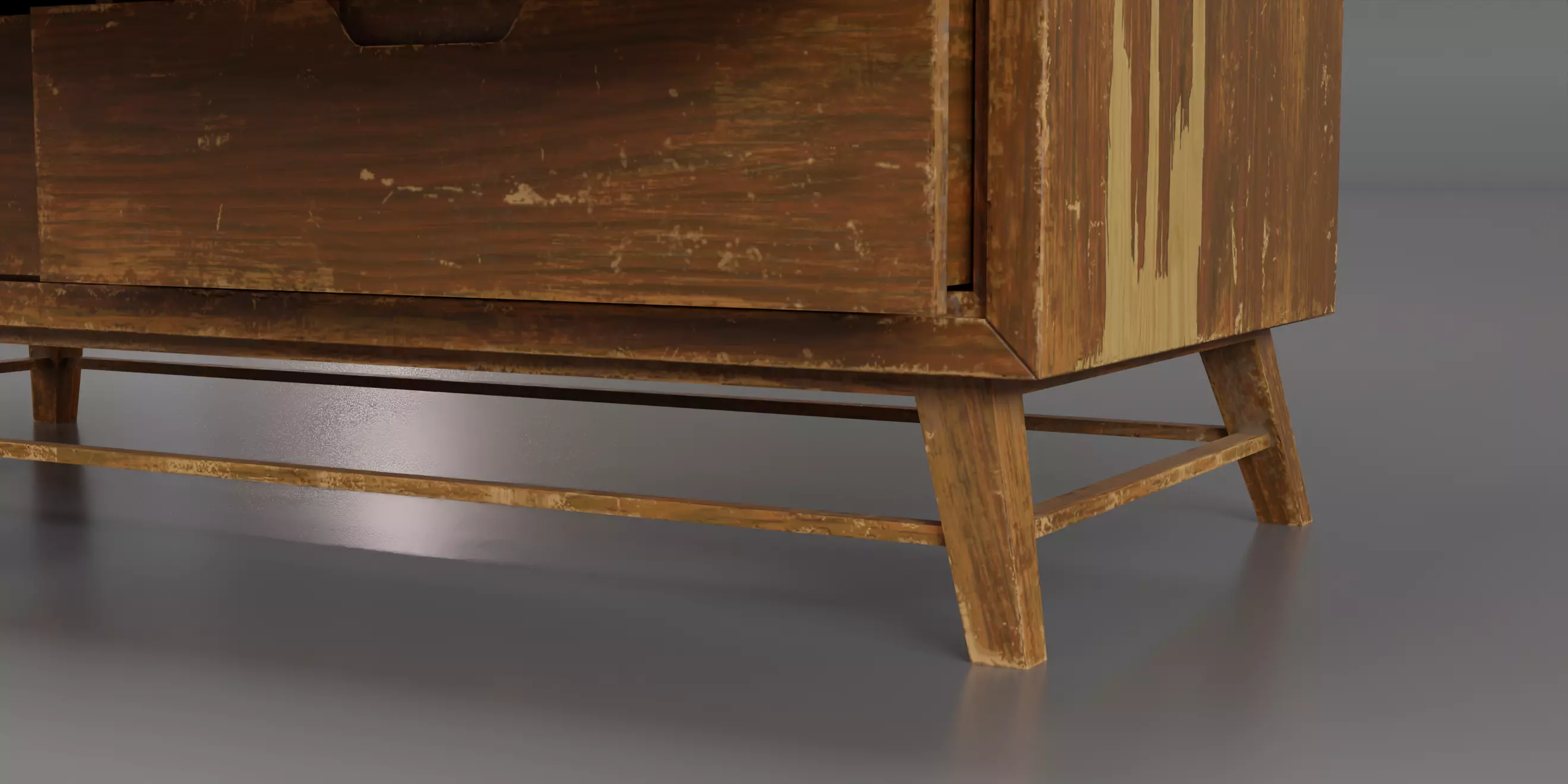 Old Dresser Low-poly 3D model_11