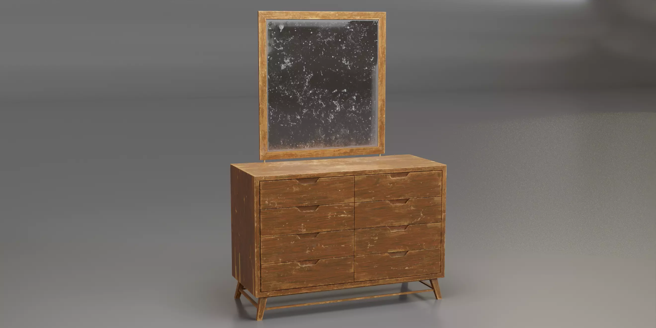 Old Dresser Low-poly 3D model_0