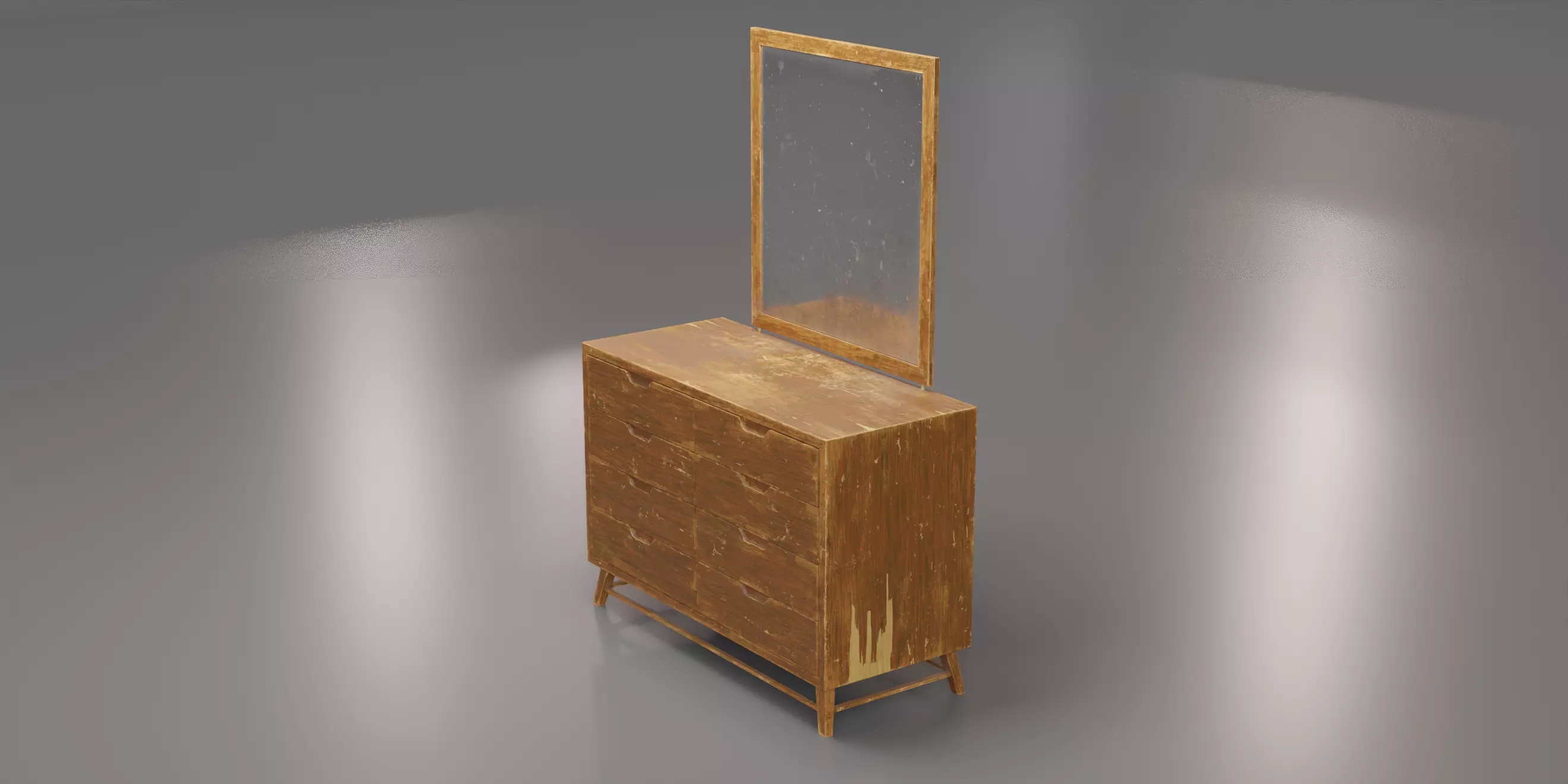 Old Dresser Low-poly 3D model_3