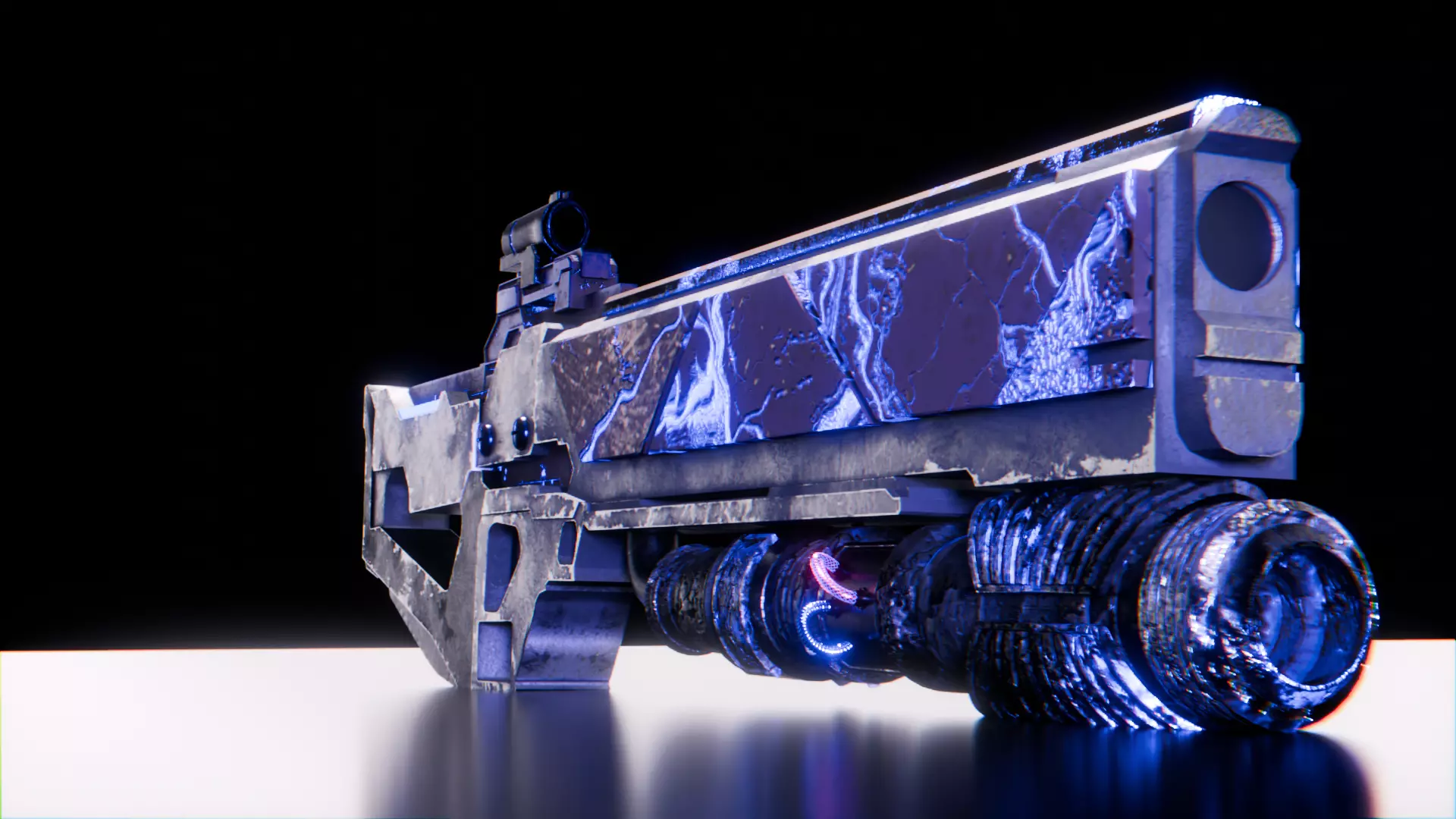 Scifi-Plasma Rifle Low-poly 3D model_2