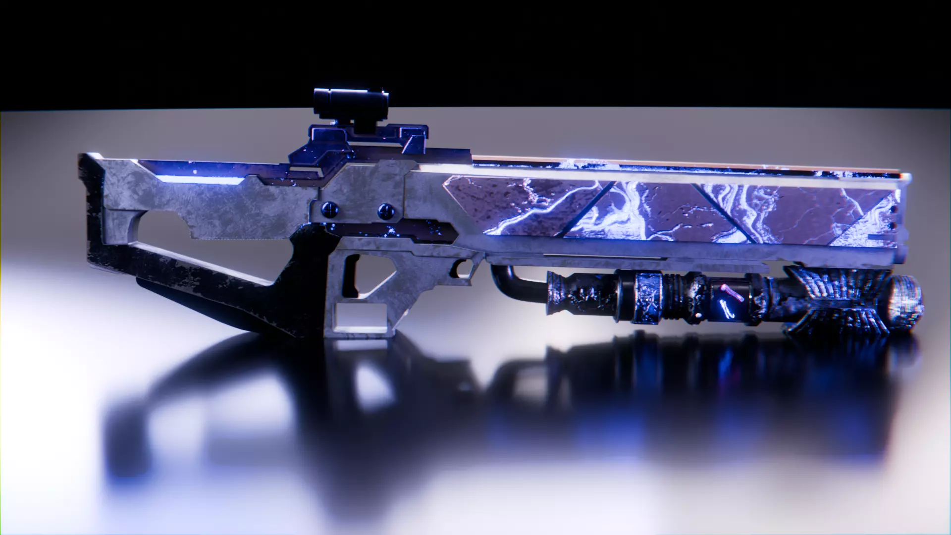 Scifi-Plasma Rifle Low-poly 3D model_0