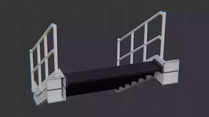 Industrial Stair Tower with Railings and Platform