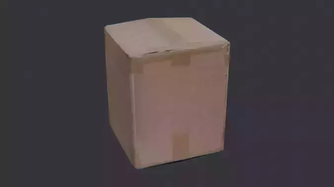 Cardboard Box with Realistic Texture for Scenes
