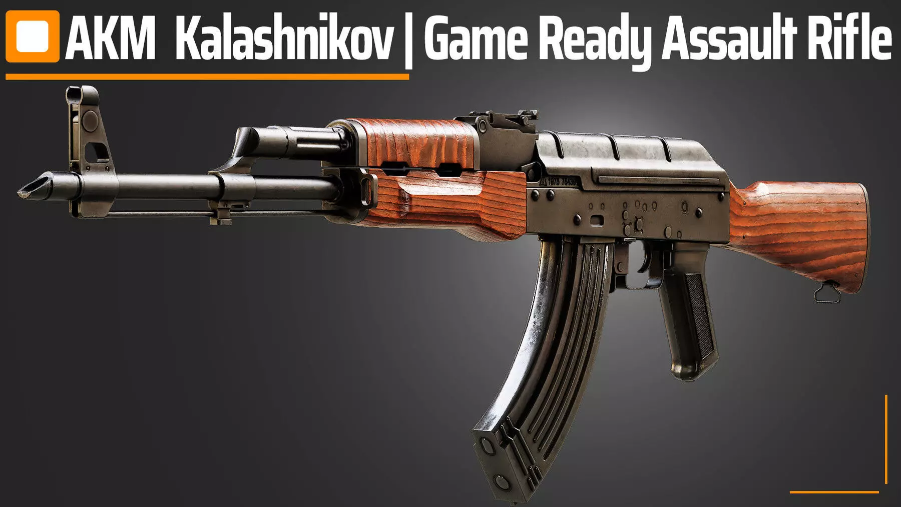 AKM KALASHNIKOV GAME READY ASSAULT RIFLE Low-poly 3D model_2