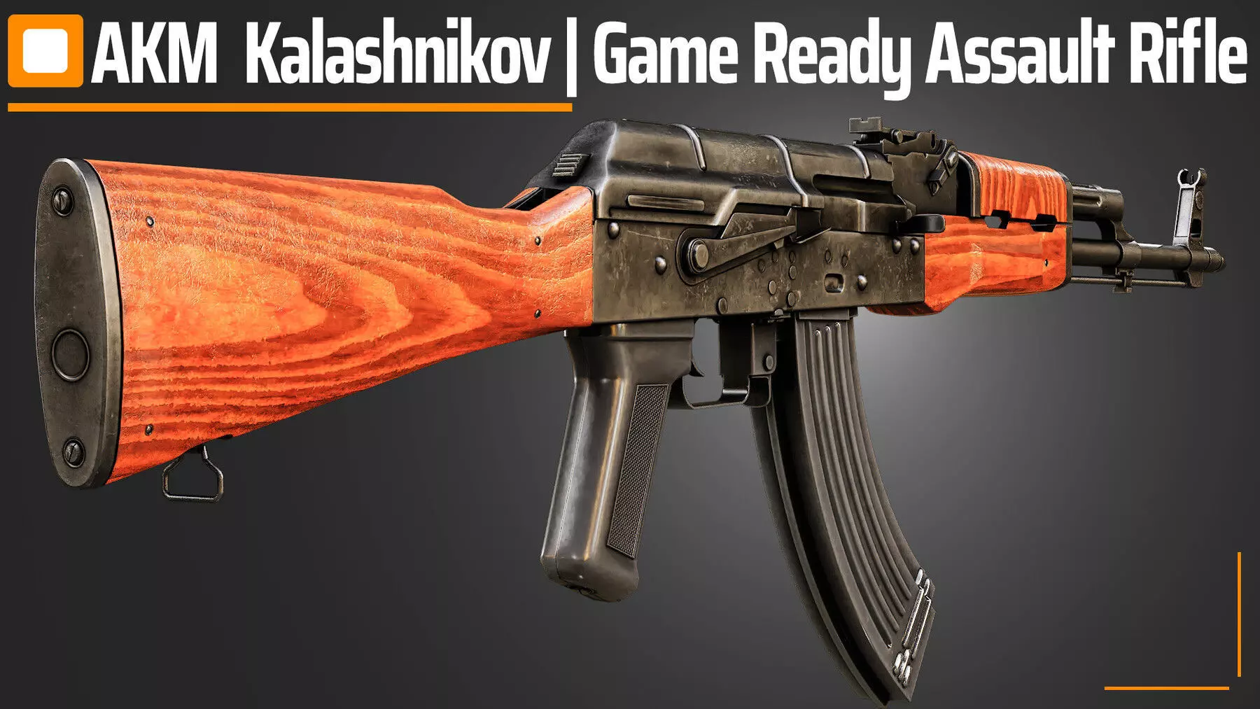 AKM KALASHNIKOV GAME READY ASSAULT RIFLE Low-poly 3D model_3