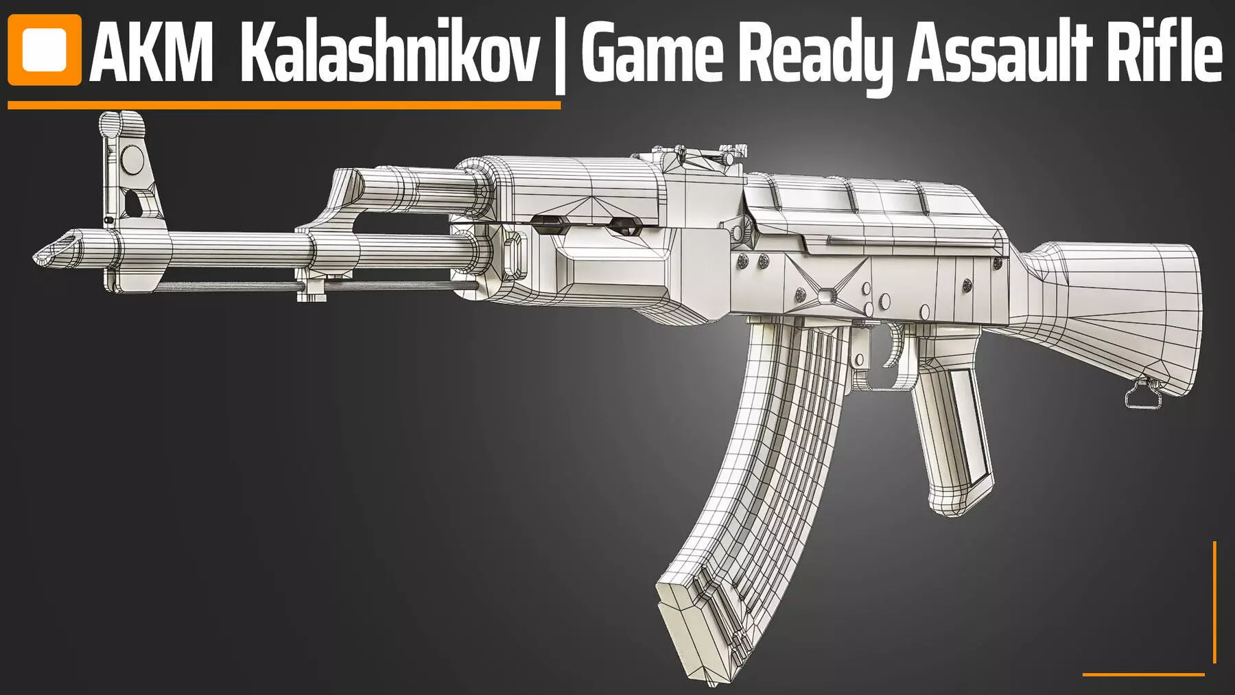 AKM KALASHNIKOV GAME READY ASSAULT RIFLE Low-poly 3D model_4