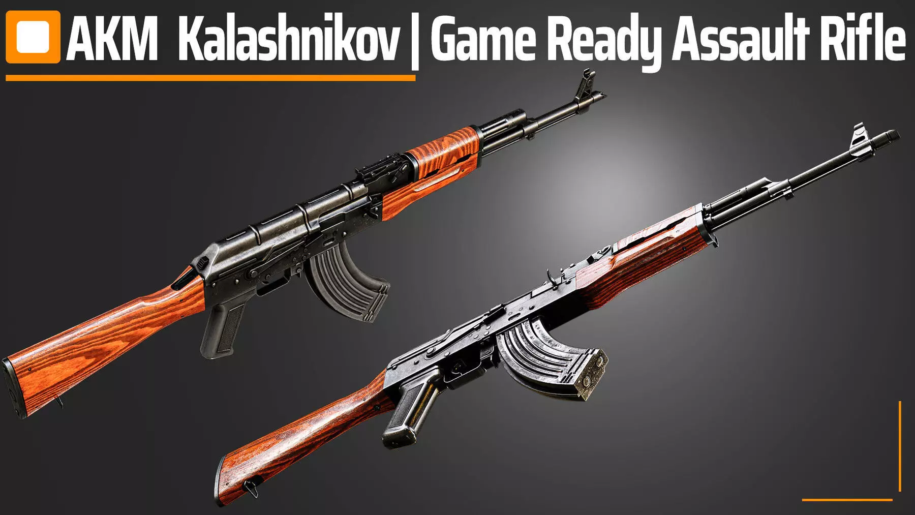 AKM KALASHNIKOV GAME READY ASSAULT RIFLE Low-poly 3D model_1