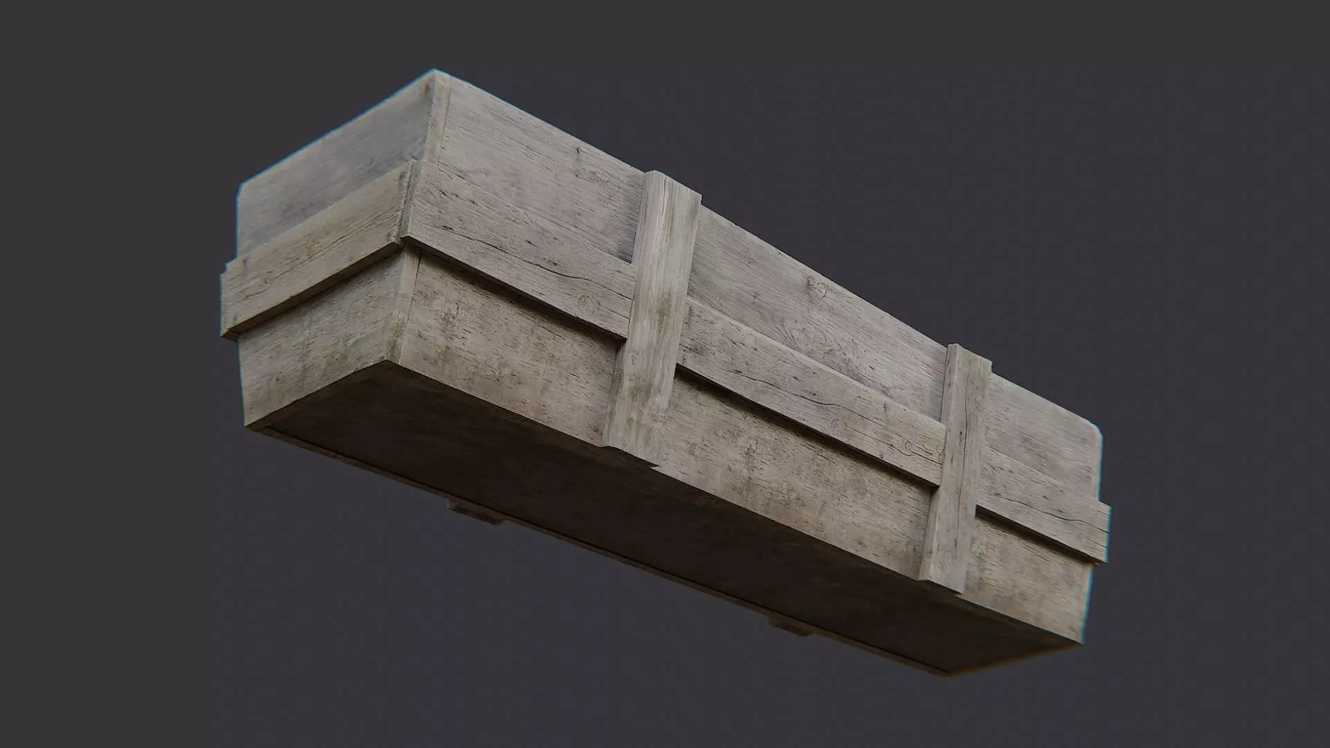 Wooden Feed Storage Crate Low-poly 3D model_5