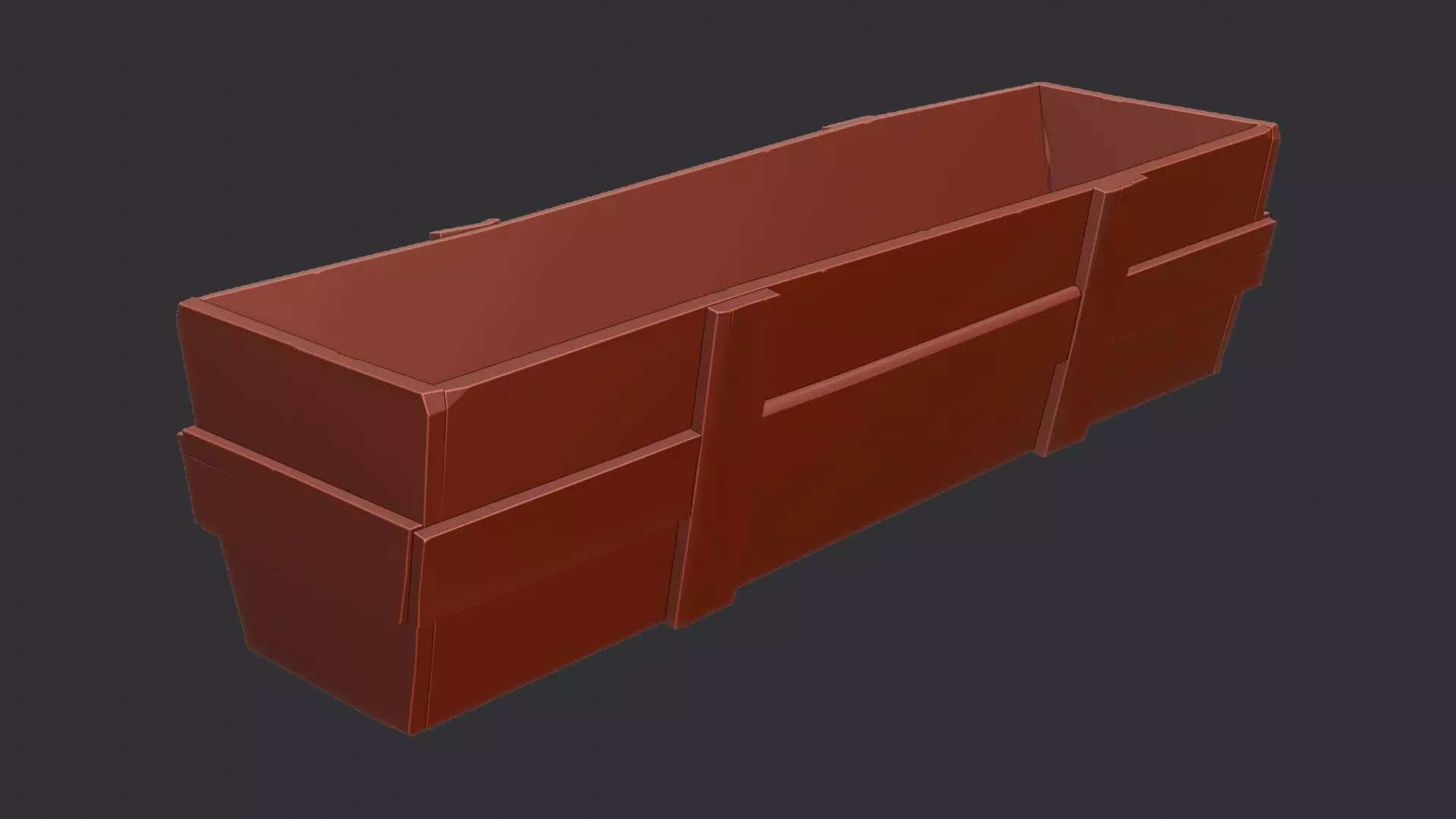 Wooden Feed Storage Crate Low-poly 3D model_6
