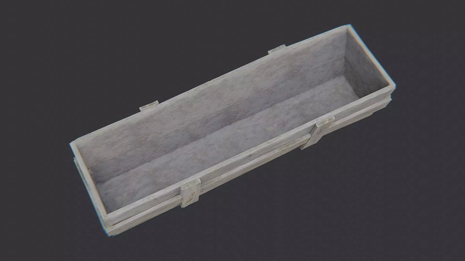 Wooden Feed Storage Crate Low-poly 3D model_4