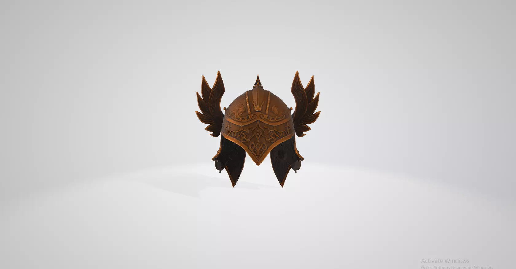 Ornate Bronze Helmet 3D model_2