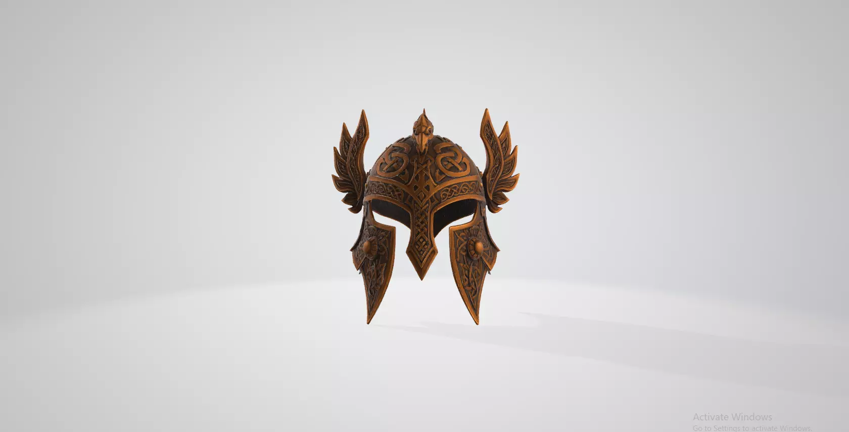 Ornate Bronze Helmet 3D model_0