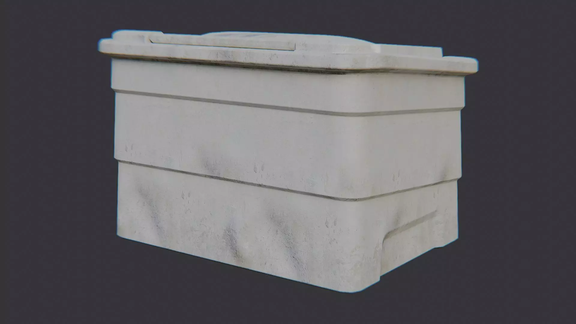 Industrial Plastic Storage Container Low-poly 3D model_2