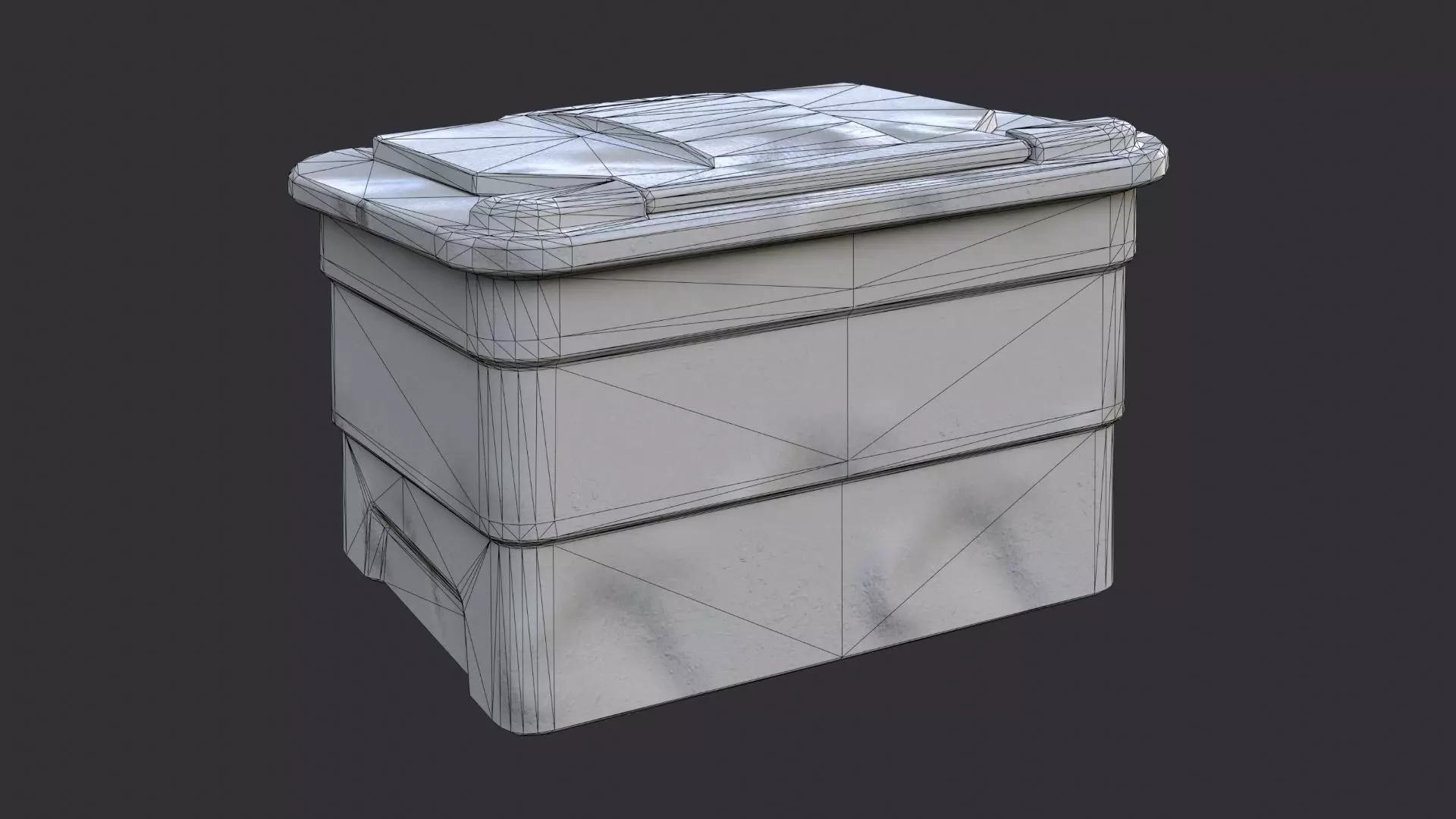 Industrial Plastic Storage Container Low-poly 3D model_7