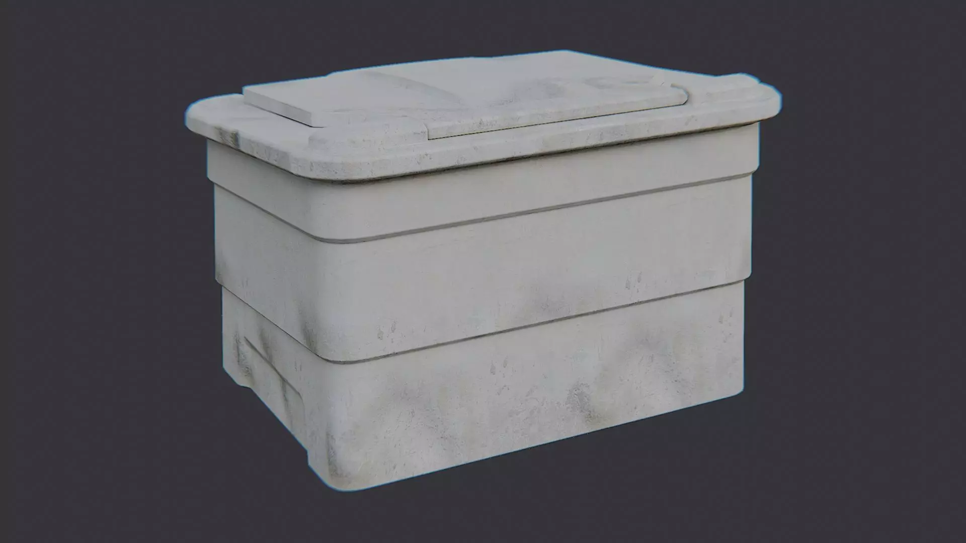 Industrial Plastic Storage Container Low-poly 3D model_0