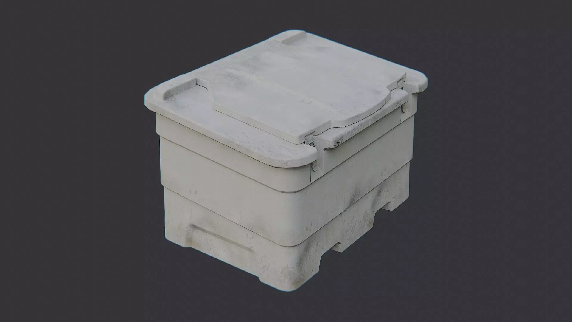 Industrial Plastic Storage Container Low-poly 3D model_3