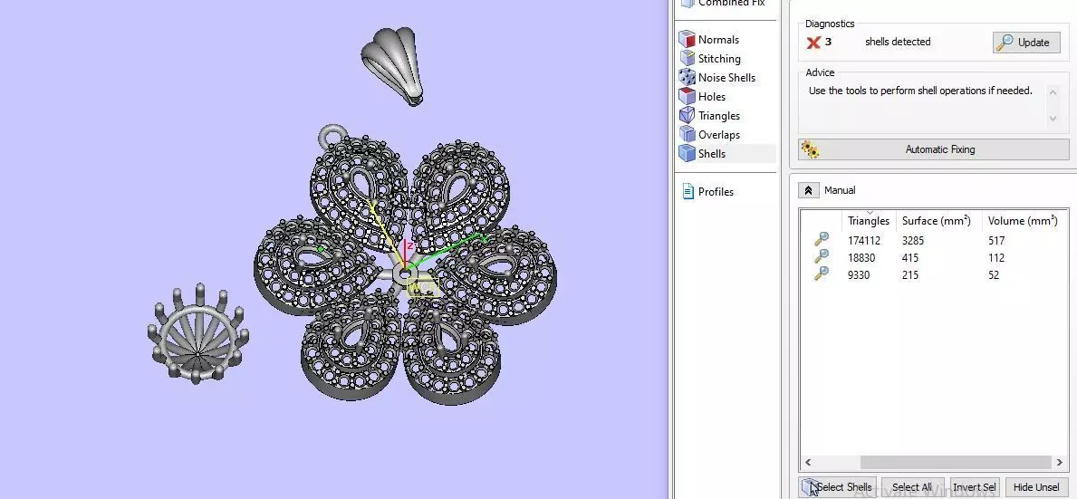 Diamond Ruby Pendant 3D Model  Floral Necklace Charm Design 3D print model_19