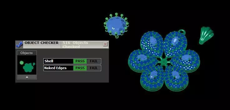 Diamond Ruby Pendant 3D Model  Floral Necklace Charm Design 3D print model_16